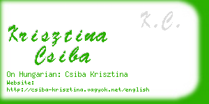 krisztina csiba business card